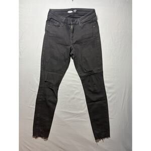 Old Navy Black Ankle Jeans Woman Size 4 Mid Rise